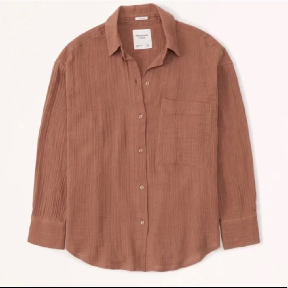 Abercrombie & Fitch Oversized Gauzy Shirt
